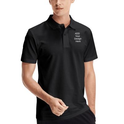 China Anti-wrinkle Summer Collar Fashion Slim Fit Brand Custom Men's 100% Polyester Short Sleeved Polo Shirts With Logo for sale