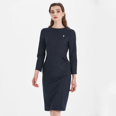 China tender hip female wrap office temperament winter Anti-wrinkle professional dress autumn dresses for sale