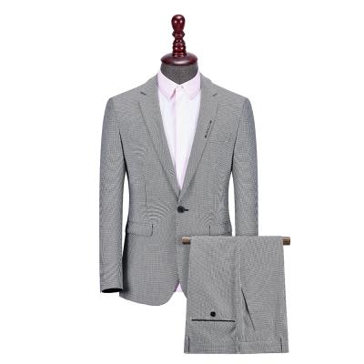 China Customizable Anti-wrinkle Woolen Fabric Spring Gray Autumn Formal And Business Casual Suit For Men for sale