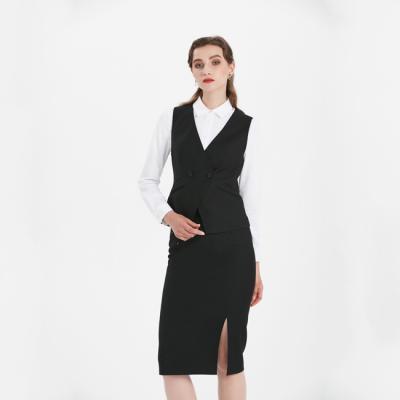 China Formal black short vest workwear office waist vest woman simple elegant more temperament for sale