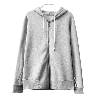 China Anti-wrinkle Top Picks Custom Girls Hoodies&Sweatshirts Gray Letters Webbing Hoodies Manufacturers Wholesale for sale