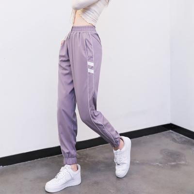 China 2022 Anti-wrinkle Custom Color Logo Women Pants Fashion Ladies Girls Mid-waisted Sweatpants Sports Yoga Quick Dry Pants for sale