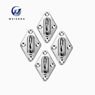 China Custom Stainless Steel 316 Diamond Pad Eyes Stainless Steel Rigging Marine Deck Hardware Eye Plate for sale