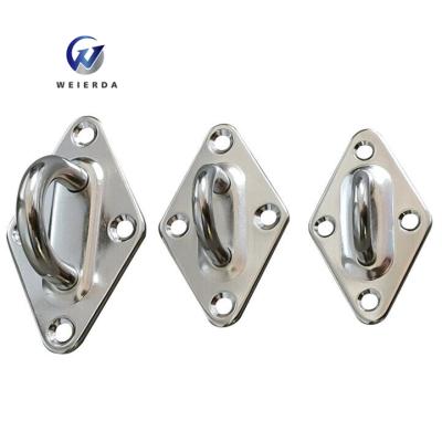 China Heavy Duty Stainless Steel Pad Eye Plate Wall Ceiling Hammock Hooks Hanger Swing Suspension for sale