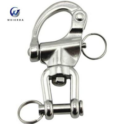 China Heavy Industry 316 /304 Stainless Steel Quick Release Jaw Swivel Fixed Bail Snap Shackle for sale