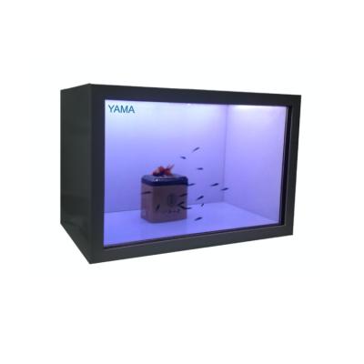 China Metal Advertising Video Players Wall 21.5inch LCD Touch Interactive Transparent Showcase for sale