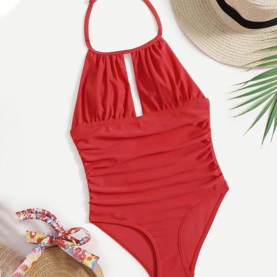 China Breathable Baby One Piece Swimsuit for Kids Print Ruffles Kids Bikini Swimwear Toddler Girls Beachwear Strawberry Floral Swimwear for sale