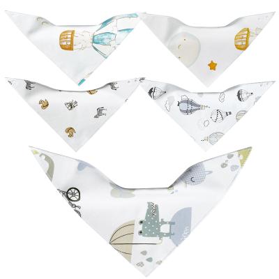 China Washable 5 PCs/lot Baby Boy Girls Towel Saliva Print Cartoon Bib Triangle Bibs Baby Feeding Apron Cotton Polyester Bandana Bibs for sale