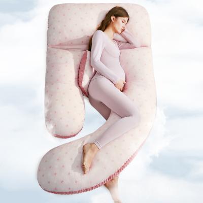 China Comfortable Pregnant And Caregiver Anti-static Full Body Maternity Cushion U Shaped Pregnancy Pillow With Washable Outer Cover for sale