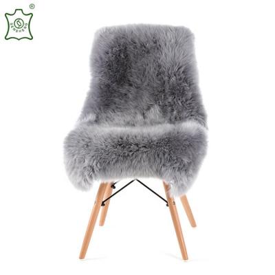 China Real Modern Natural Sheepskin Fur Blankets Rugs For Chair Bedroom Floor Mat for sale