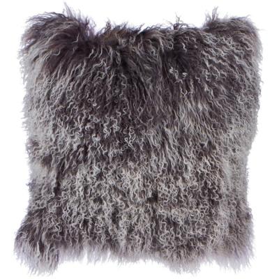 China Anti - Slip Mongolian Tibet Lamb Fur Check / Colored Real Fur Bolster for sale