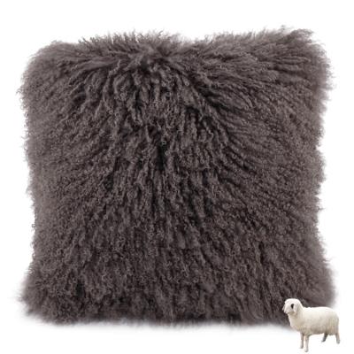 China Anti-Apnea Factory Newest Mongolian Wool Curly Lamb Shearling Fur Pillow for sale