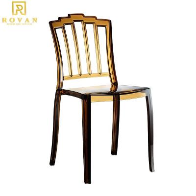 China New Design Contemporary Wholesale Rental Transparent Resin Chairs Acrylic Clear Stackable Dining Chair for sale