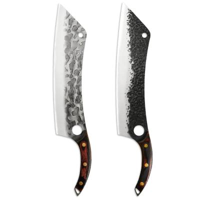 China Full Tang Handle Three Nail Viable 12.5 Inch Forged Cleaver Slicing Knife for sale