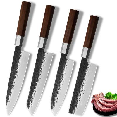 China Viable Yangjiang Forged Carbon Steel Knife Set Chef Cleaver Santoku Nakiri Knives Japanese Handmade Kitchen Knife Set for sale