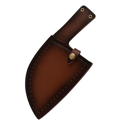 China 2019 New Design Viable Outdoor Camping Pocket Cover Handmade Forged Knife Sheath Butcher Knives For Wide Slaughtering Cleaver for sale