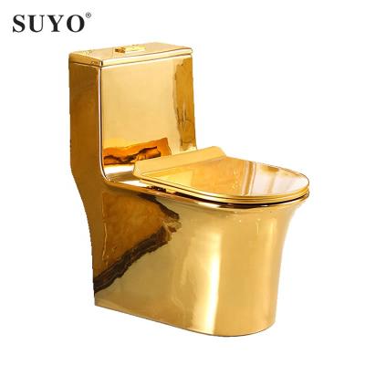 China Double-flow lavatory porcelain color wc luxury silver gold plated toiletry price for sale