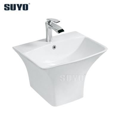 China Bacterial Resistance Chaozhou Ceramic Factory Sanitary Ware Bathroom Set One Piece Pedestal Sink Wall Hung Wash Basin for sale