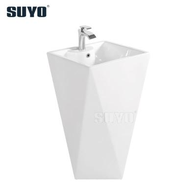 China Diamond Ceramic Freeform Bathrooms Basin Position Shampoo Sinks High Grade Sink Pedestal One Piece Hand Sink for sale