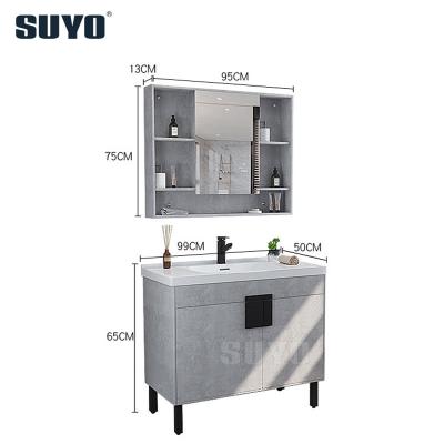 China Modern Freestanding Fashion Bathroom Painting Dish Cabinet Different Size Floor Mounted Wash Basin Vanity For Hotel for sale