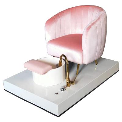 China Luxury Pedicure Chair Foshan Factory Hot Pink Nail Salon Foot Massage Pedicure Throne Spa Chair for sale