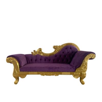 China Dragon Design Queen Wedding Decorations Luxury Solid Wood Sofa Chair Purple EUROPEAN 2 Seats for sale