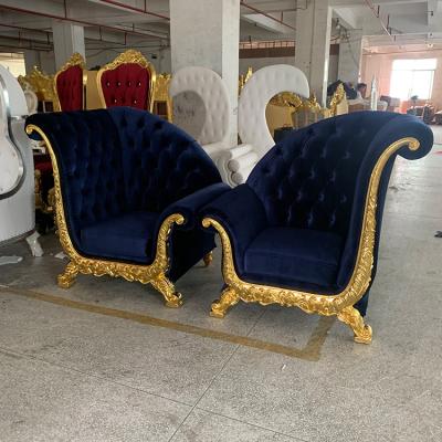 China Hotel Party Banquet Wedding The Classic King Wholesale Extendable Royal Throne Sofa Chair For Nail Spa Cheap for sale