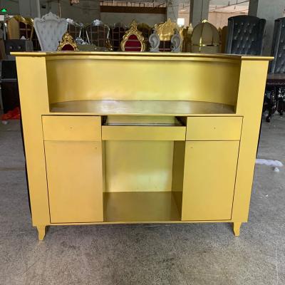 China Factory Adjustable Hot Selling Foshan Modern Black Gold Barber Shop Reception (Size) for sale