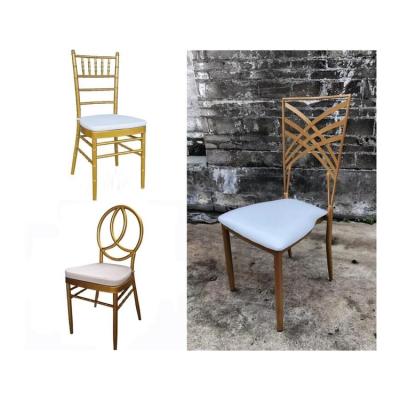 China Other new arrival cushion is option 1.5mm metal tube metal wedding napoleon stackable chair for sale