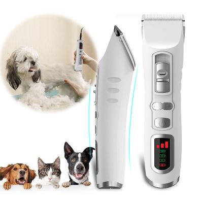 China Low Noise Rechargeable Cordless Electric Quiet Dog Razor Clippers Quiet Hair Clippers Set For Dogs Cats Pets for sale