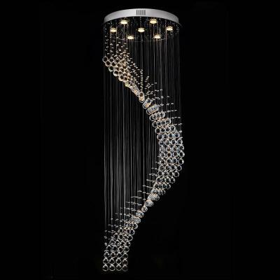 China Long Height Modern Attic Spiral Staircase Style Crystal Chandelier With Good Price for sale