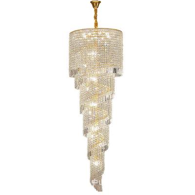 China High quality modern style K9 stair loft crystal chandelier with competitive price for sale