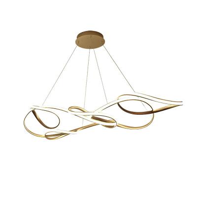 China Indoor irregularity twisting modern LED string pendant light for living room or dining room deco for sale