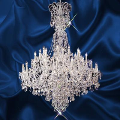 China Traditional 40 Lights Lamps Led Bulbs Arm Glass Arm Crystal Droplet Lighting For Wedding Villa Ballroom Hotel Living Room for sale