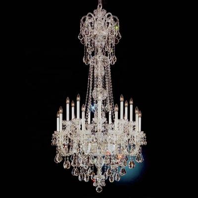 China 18 Lights Traditional 90cm Wide From 170cm High Crystal Pendant Lamp Chandelier For Stairs Staircase Staircase Household Living Room Wedding for sale