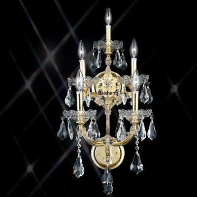 China Contemporary 5 Candles Large Large Crystal Candeliere Wall Sconce Luxurious Classic Cristallo Cristallo Sconce Lampada A Muro Wandlamp for sale