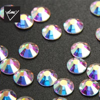 China Wholesale Flatback Hotfix Glass Rhinestone For Garment Flatback Nail Art Wedding Round Shape for sale