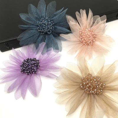 China 2021 new handmade beaded apparel flower for apparel decoration for sale