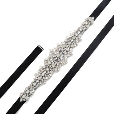 China Eco-friendly Hot Sales Silver Rhinestone Sash Sash Sash Bridal Dress Accessories Diamond For Party for sale