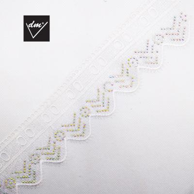 China New Customized Viable Elegant Beaded Lace Ribbon Eyelash Trimming For Apparel for sale