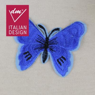 China 2019 Viable Beautiful High Quality Blue Iron On Butterfly Patches For Clothes Accessory for sale