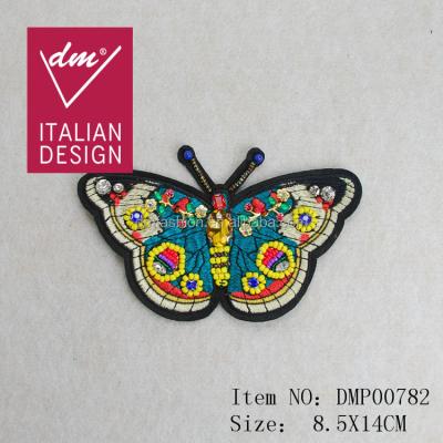 China Beautiful Sustainable Custom Butterfly Shape Beaded Rhinestone Applique DMP00782 for sale