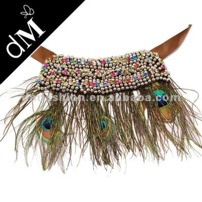 China Wholesale Acrylic Feather Necklace Peacock Fashion Beaded Necklace Jewelry NL-865 for sale