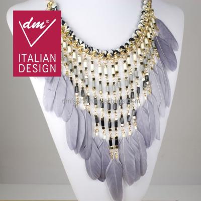 China Hot New Products Eco - Friendly For 2015 Latest Design Pearl Necklace With Feather for sale