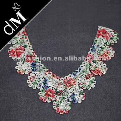 China Sustainable Fashion Colored Decorative Neck Tie Dye Lace Trim NL-1026 for sale