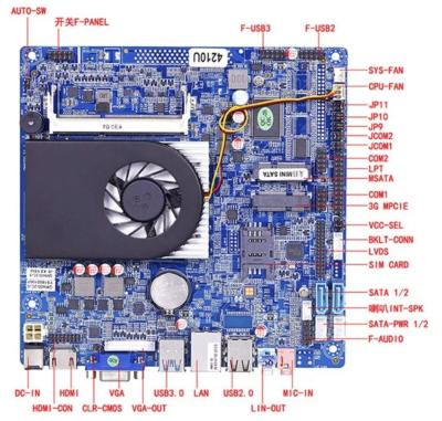 China ABS I3 Celeron cpu quad core mainboard with wifi control and fan development industrial motherboard PCBA for sale