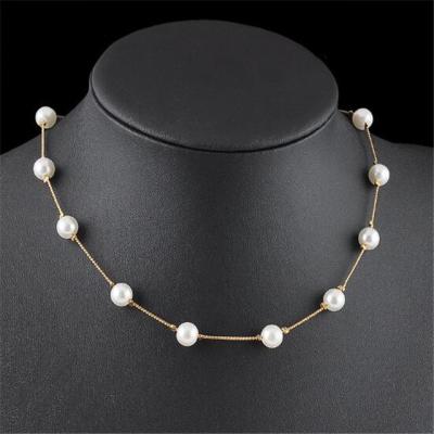 China TRENDY Women Pearl Fashion Necklace Single Layer Short Jewelry for sale