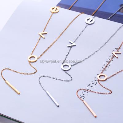 China Stainless steel LOVE letters couples stainless steel necklace, stainless steel jewelry china supplier (PR1853) for sale