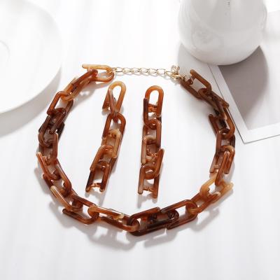 China Environmental Friendly Resin Necklace, Resin Chain Necklace, Resin Link Chain Necklace for sale