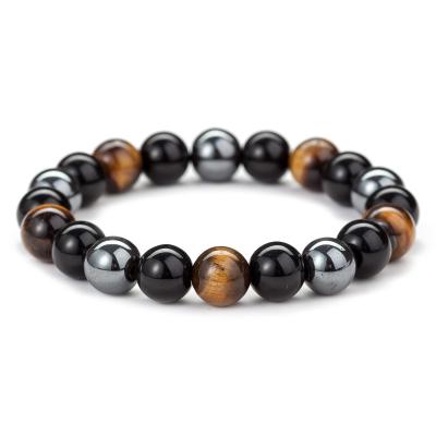 China CLASSIC Tiger Eye Bracelet Natural Stone Bangle Bracelet Men for sale